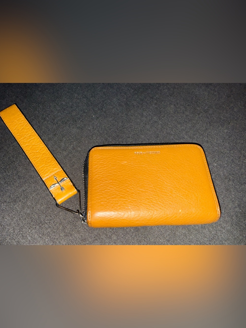 Pour la Victoire Cognac Leather Wristlet Wallet